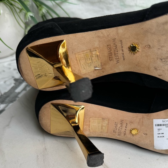 STUART WEITZMAN Max 85 Pointed Toe Bootie Black suede size 6 - Picture 11 of 13